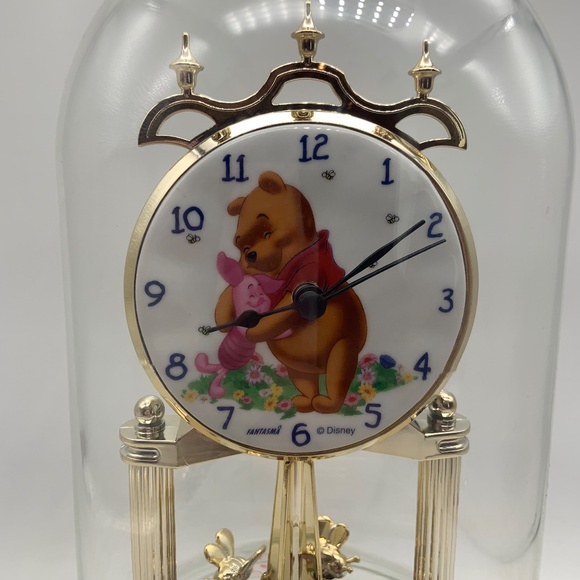Disney Winnie the Pooh and Friends Piglet Porcelain Glass Dome Clock Working! - Picture 2 of 12